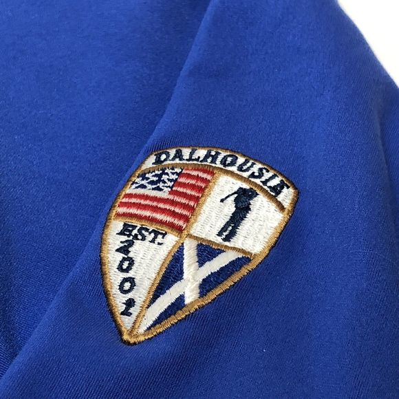 Adidas Puremotion Dalhousie Golf Course Shirt Long Sleeve Medium Blue Pullover - Picture 2 of 12